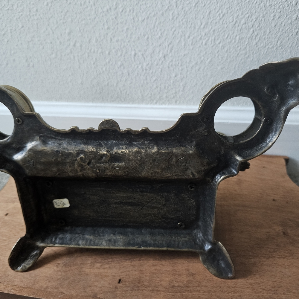 Ornate Brass Inkwell Set - Picture 6 of 7